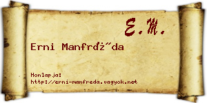 Erni Manfréda névjegykártya